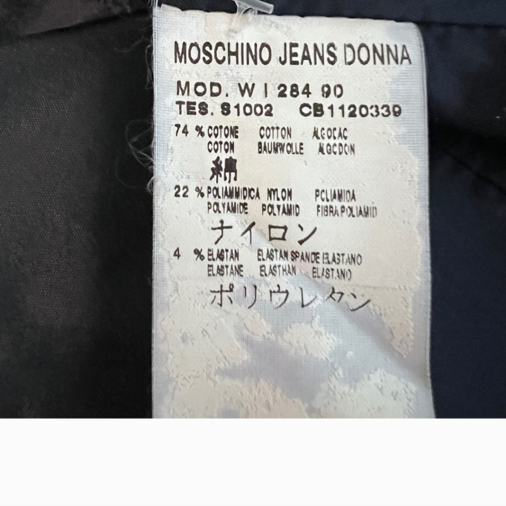 Moschino Jeans Navy Red Stitching Poplin Jacket Blazer size 10 (364)